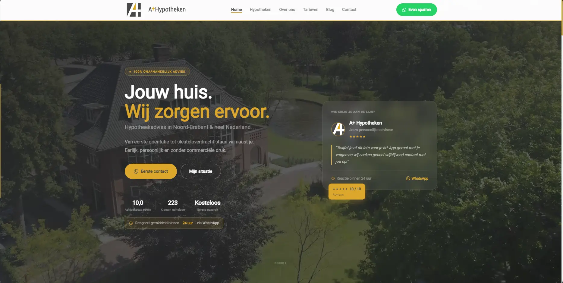 Website ontwerp A+ Hypotheken