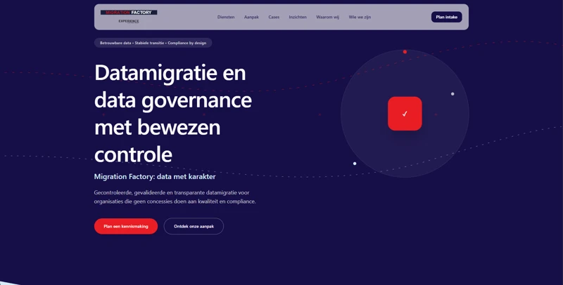 Website ontwerp Migration Factory
